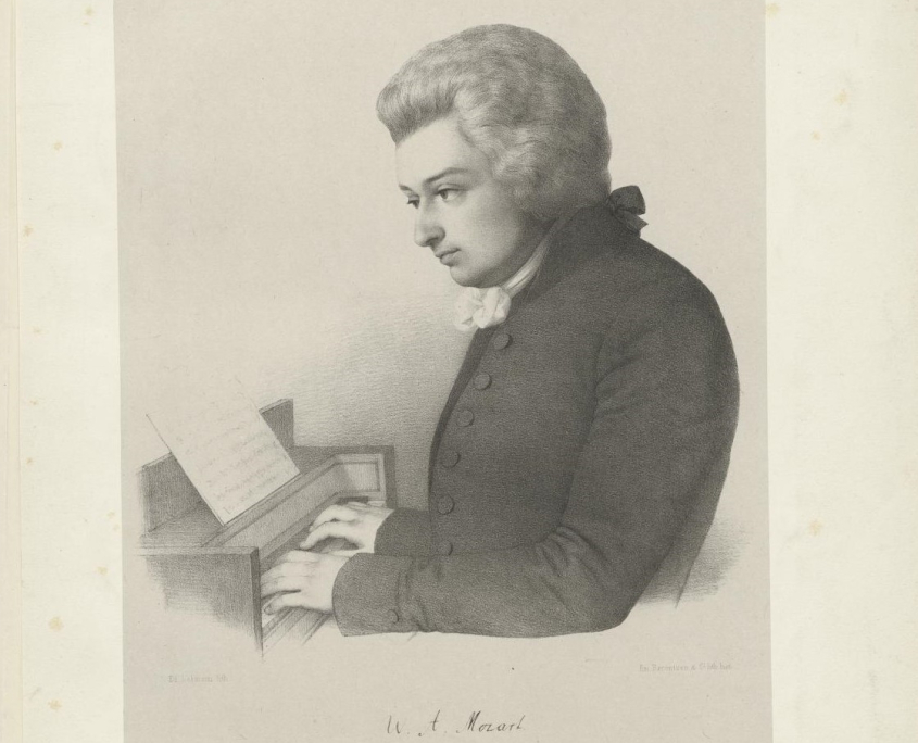 Wolfgang Amadeus Mozart, nach einer Zeichnung von Joseph Lange, gedruckt um 1850, Signatur: Mus.P. Mozart, W. A. III,5